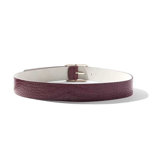 WHBM BURGUNDY CROCO BELT - Picture 3 of 4